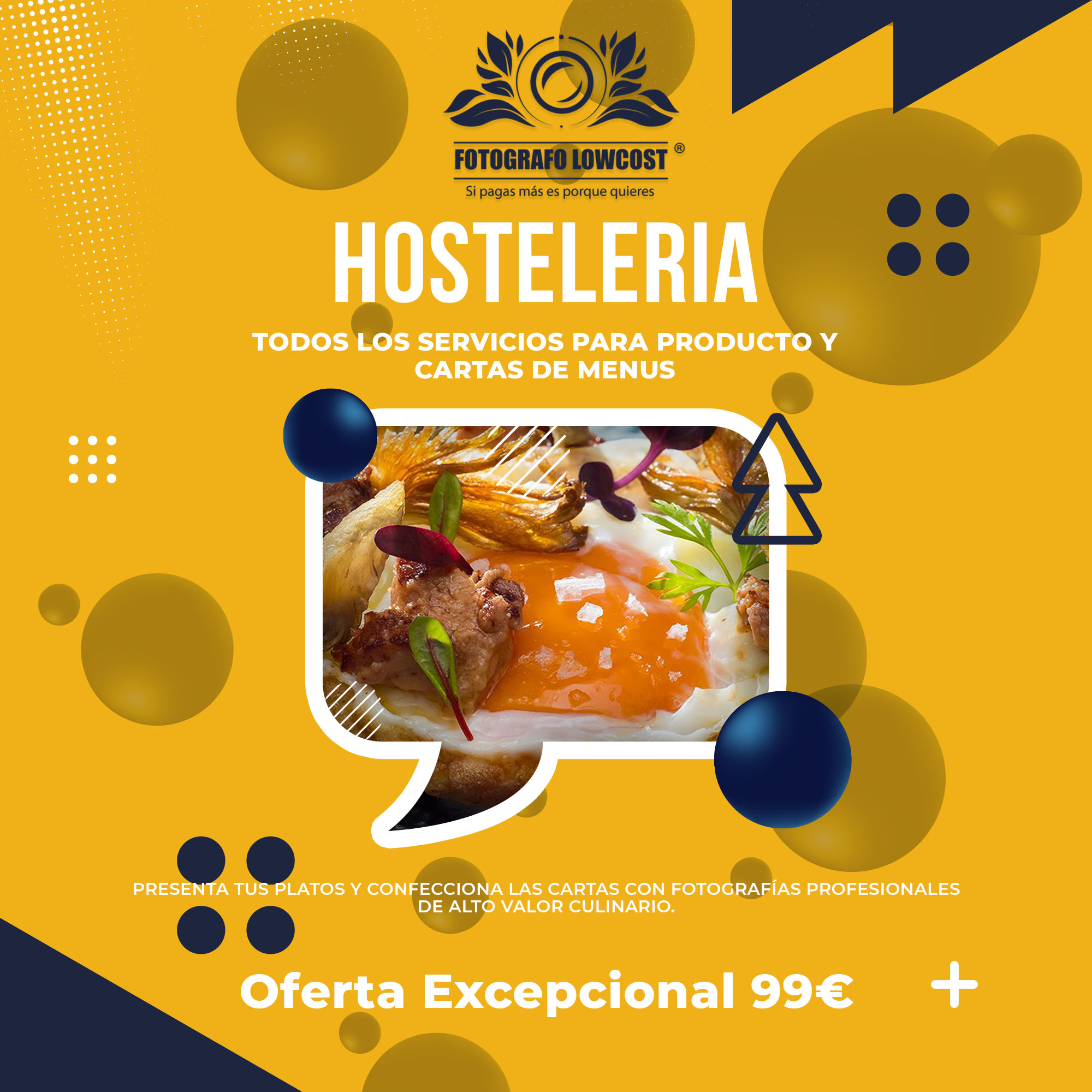 fotografo en fotografía gastronomica, cartas y menus para hostelería y restauración Villaba de los Barros 